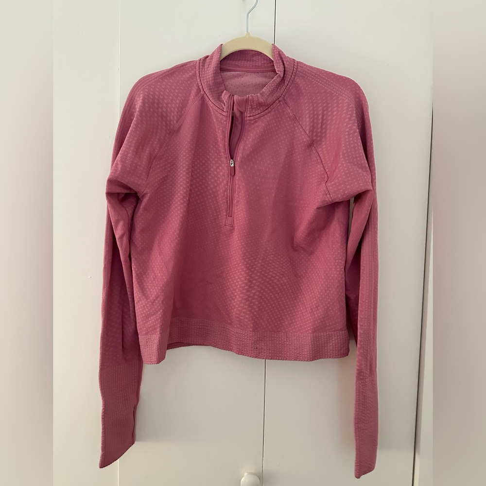 lululemon Rest Less cropped half zip, size 12